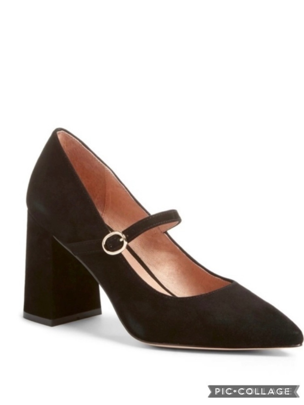 Halogen Atlantic Pacific Helenah Nlack Mary Jane Pumps Suede Block Heel 10